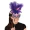 Beistle Purple Feather Costume Mask with Stick